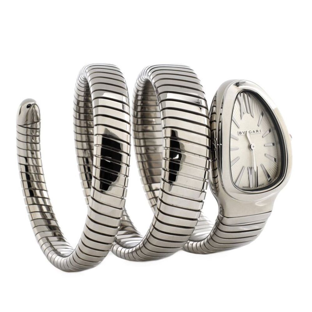 Bvlgari Serpenti Tubogas Double Spiral Quartz Watch Stainless Steel 23 - - Picture 3 of 5